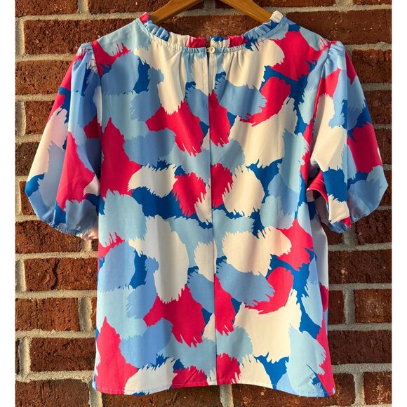 Michelle McDowell Abstract Puff Sleeve Top - Picture 2 of 9